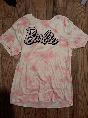 Barbie Pink and Cream Tie-Dye Logo Tee